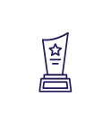 Icon showing over 10 industry awards won for wastewater treatment excellence