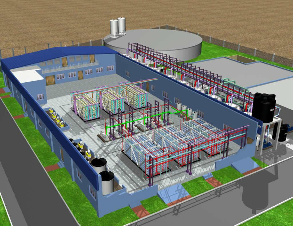 Zero Liquid Discharge plant with multi effect evaporator for industrial wastewater recycling