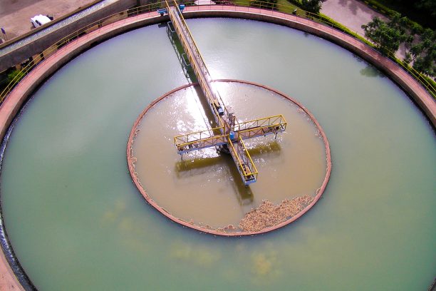 Clariflocculator tank used in water treatment process