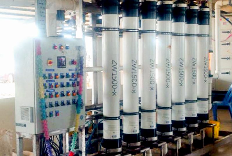 Ultra filtration system with control panel and vertical membrane housings used in water treatment